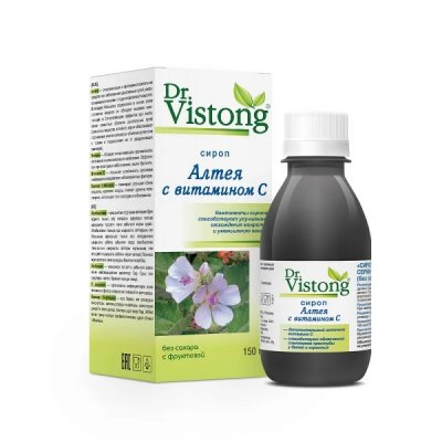 Купить dr vistong (дорктор вистонг) сироп алтея с витамином с без сахара с фруктозой, флакон 150мл бад в Бору