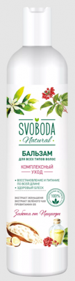 Купить svoboda natural (свобода натурал) бальзам-ополаскиватель для волос женьшень, зеленый чай и провитамин в5, 430мл в Бору