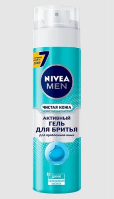 Купить nivea (нивея) для мужчин гель для бритья чистая кожа, 200мл в Бору