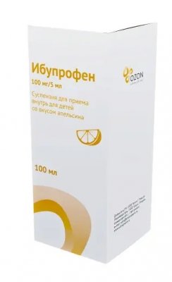 Купить ибупрофен, суспензия для приема внутрь 100мг/5мл со вкусом апельсина, флакон 100мл в Бору
