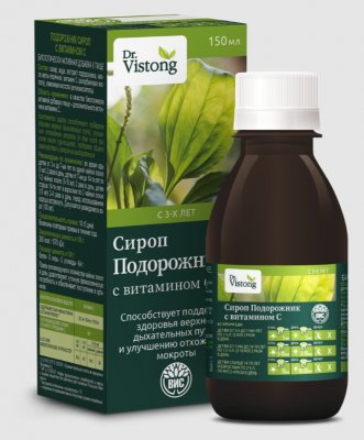 Купить dr vistong (дорктор вистонг) сироп подорожник с витамином с (с сахаром) фл 150мл бад в Бору
