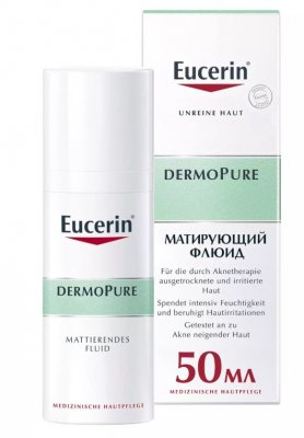 Купить eucerin dermopure (эуцерин) флюид увлажняющий матирующий для проблемной кожи 50 мл в Бору