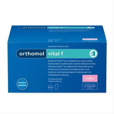 Купить orthomol vital f (ортомол витал ф), двойное саше (таблетка+капсула), 30 шт бад в Бору