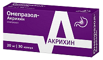 Купить омепразол-акрихин, капсулы кишечнорастворимые 20мг, 30 шт в Бору