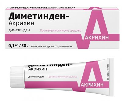 Купить диметинден-акрихин, гель для наружного применения 0,1%, 50г от аллергии в Бору