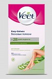 Veet Easy-Gelwax (Вит) восковые полоски для сухой кожи с Алоэ Вера и ароматом зеленого чая, 12 шт