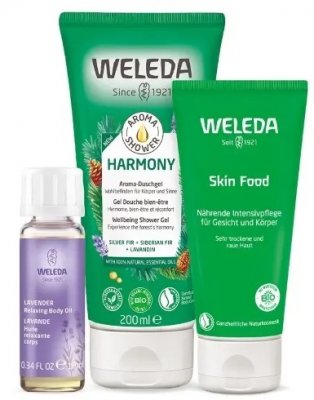 Купить weleda (веледа) набор relax&spa: гель для душа, 200мл+масло расслабляющее с лавандой, 10мл+крем для тела питательный, 75мл в Бору