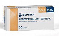 Купить леветирацетам-вертекс, таблетки покрытые пленочной оболочкой 250 мг, 30 шт в Бору
