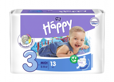 Купить bella baby happy (белла) подгузники 3 миди 5-9кг 13 шт в Бору