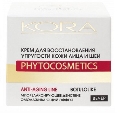Купить kora (кора) крем для восстановления упругости кожи лица и шеи с эффектом ботокса 50мл в Бору